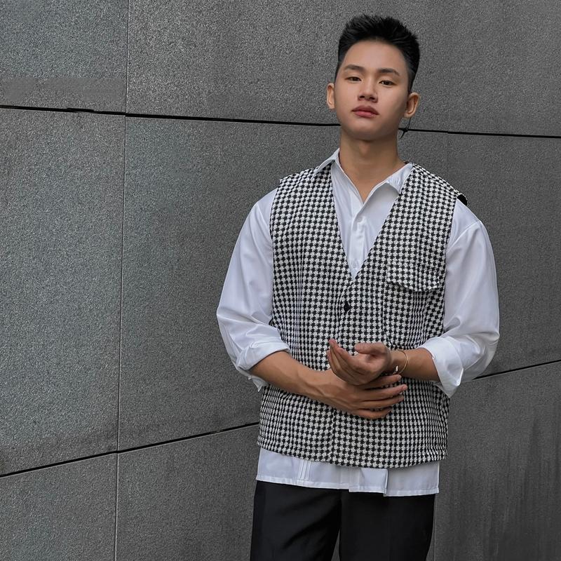 Áo Ghi Lê Dạ TWEED Unisex Hai Túi Hộp Hoạ Tiết Chất Dạ Dày Đẹp Mr Smile 99 Shop Nam Menswear