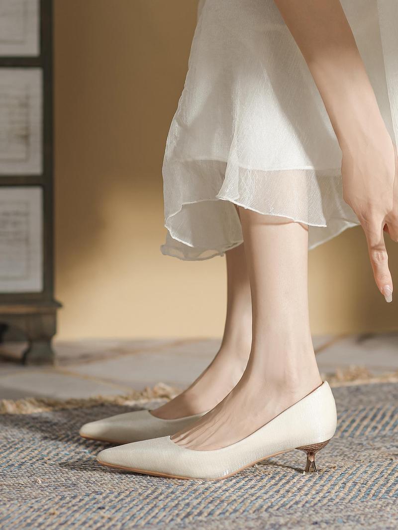 Product Introduction of Women's Fashionable Solid Color Pointed Toe High Heel Shoes, Elegant Temperament Heeled Shoes for Party, Daily Clothing Decor for Women & Girls, Footwear 6