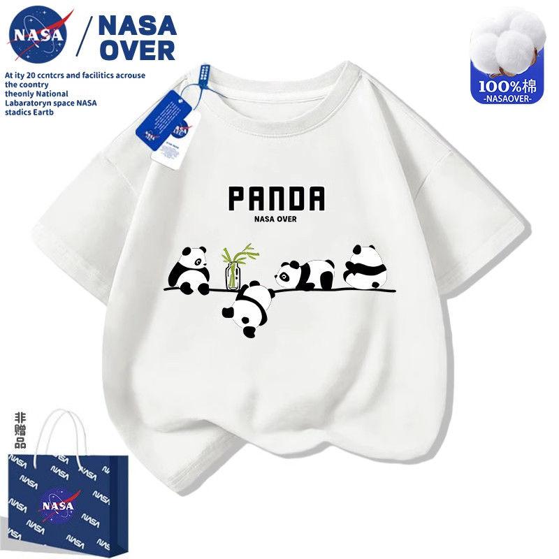 Áo Thun Trẻ Em, Thiết Kế Hình Gấu Trúc NASA, Ngắn Tay, Cho Bé Trai Và Bé Gái, Tay Lỡ, Bộ Sưu Tập Mùa Hè Mới 2025, Quần Áo Trẻ Em Trung Bình Và Lớn, Thích Hợp Cho Mùa Hè 0