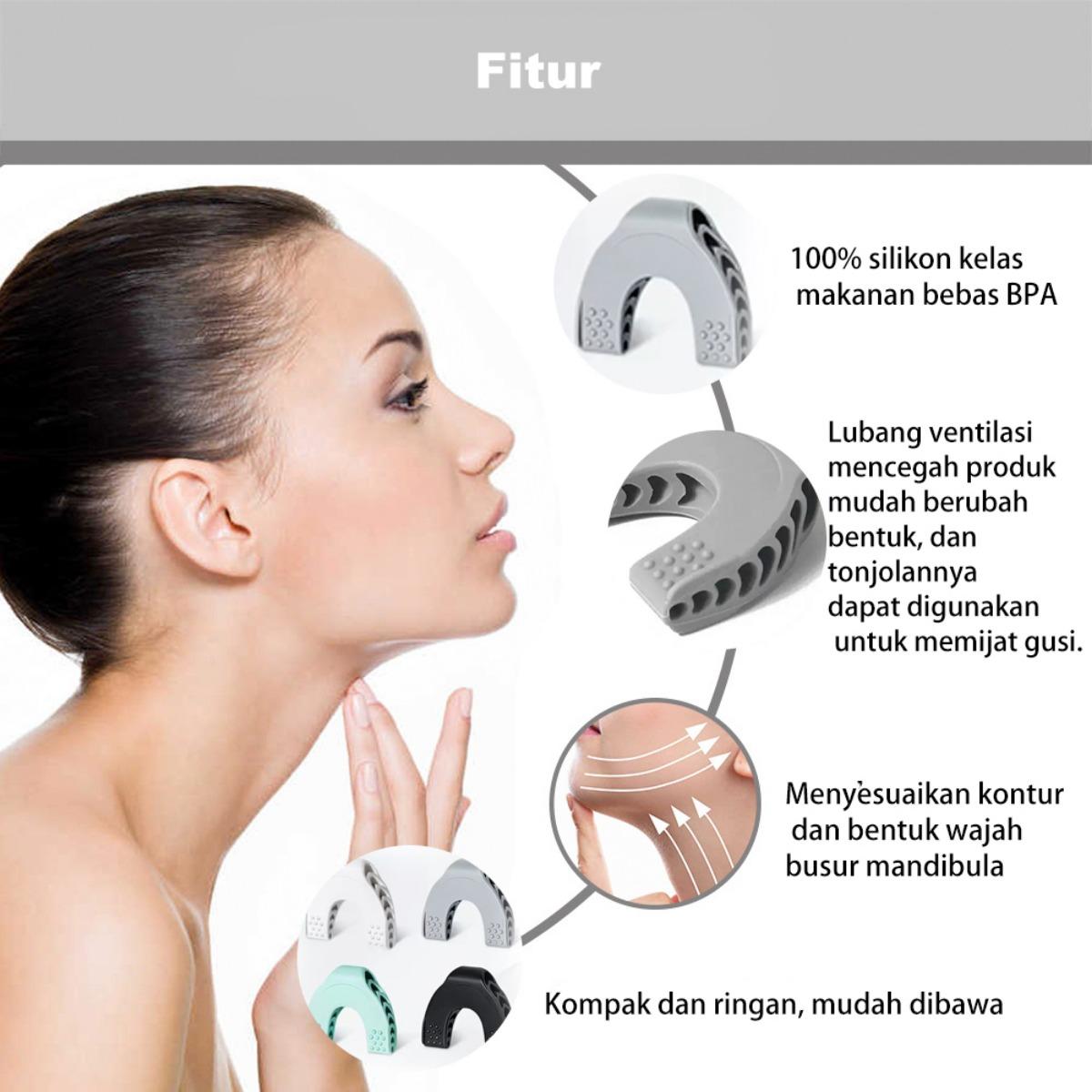 Alat Pijat Wajah Elektrik - Pemijat Silikon V-Shape, Penghilang Double Chin, Perangkat Gym Jawline untuk Kontur Wajah, Lifting & Peremajaan Kulit - untuk Pria & Wanita