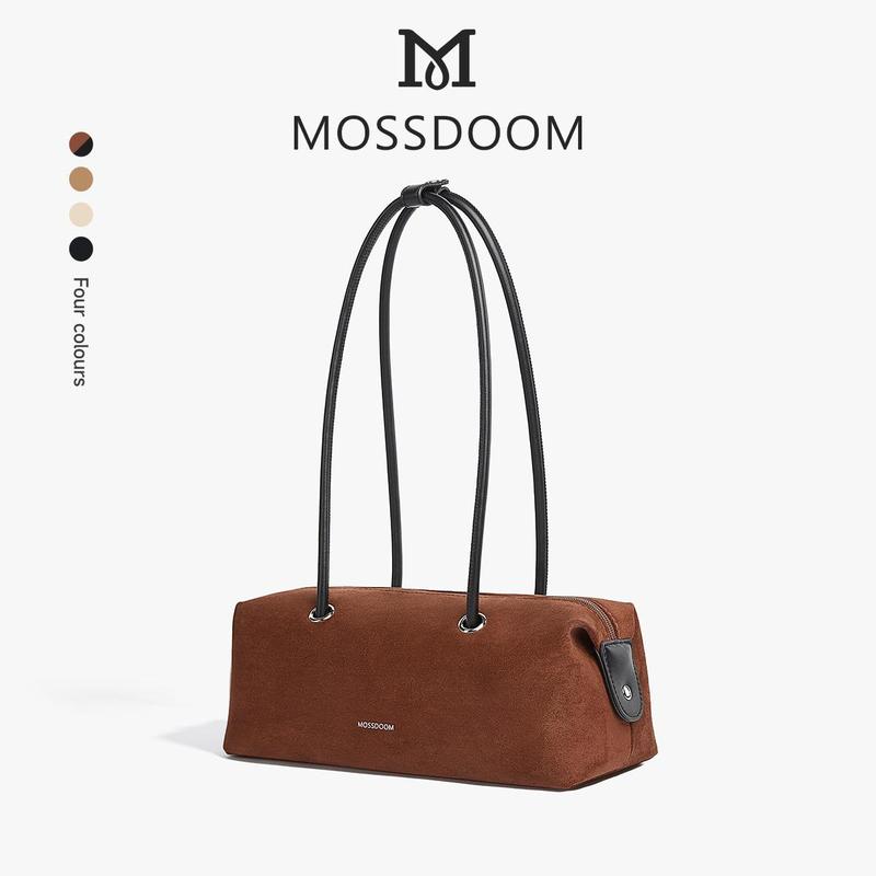 MOSSDOOM Paula Bag Túi đeo vai sát nách bằng da lộn màu trơn cổ điển