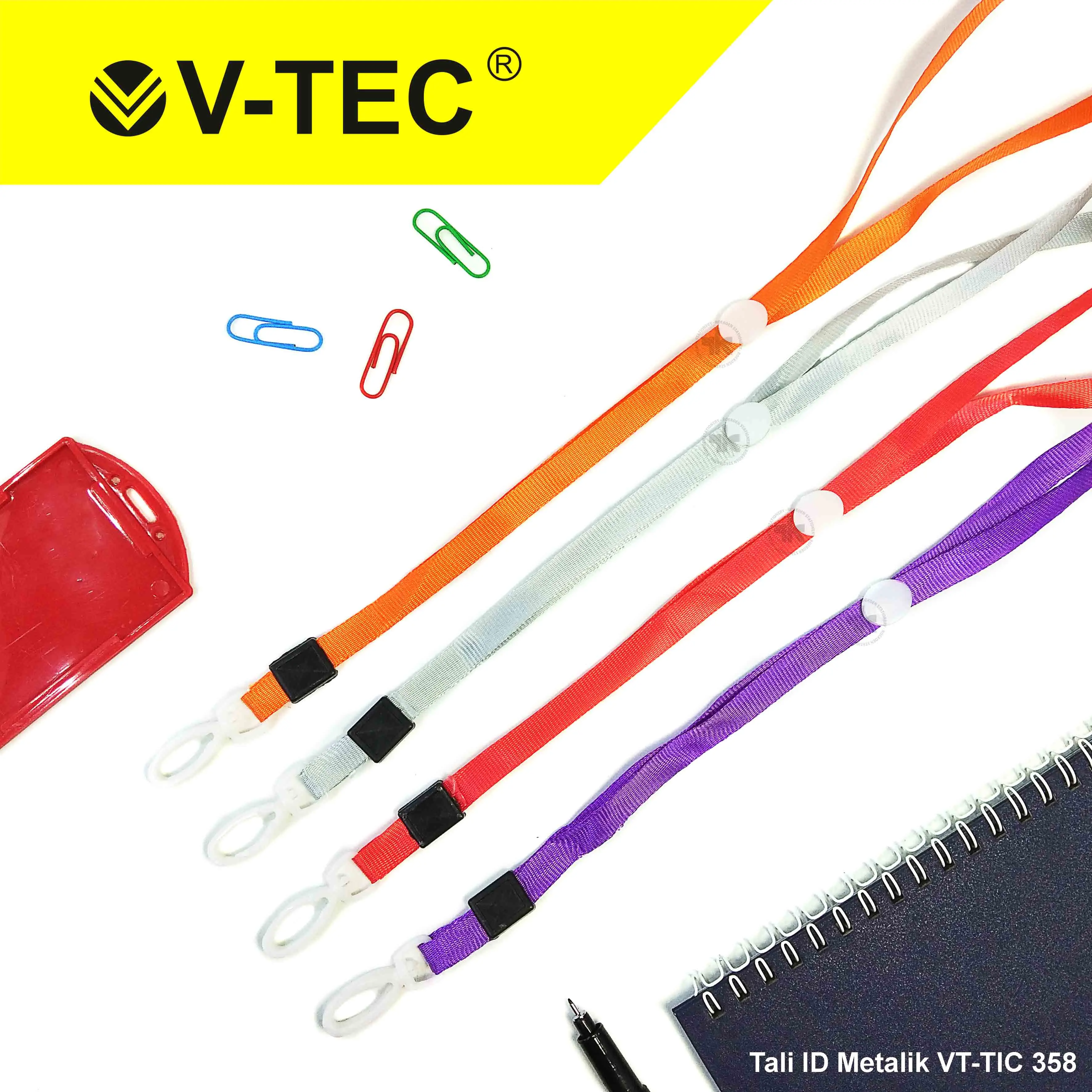 V-Tec Lanyard Tali ID Nylon 1cm VT-TIC 358 Biru (Kait Plastik)