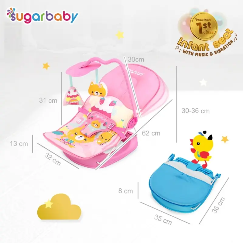 Sugar Baby Fold Up Infant Seat - Kursi Santai Getar dan Musik Bayi 4