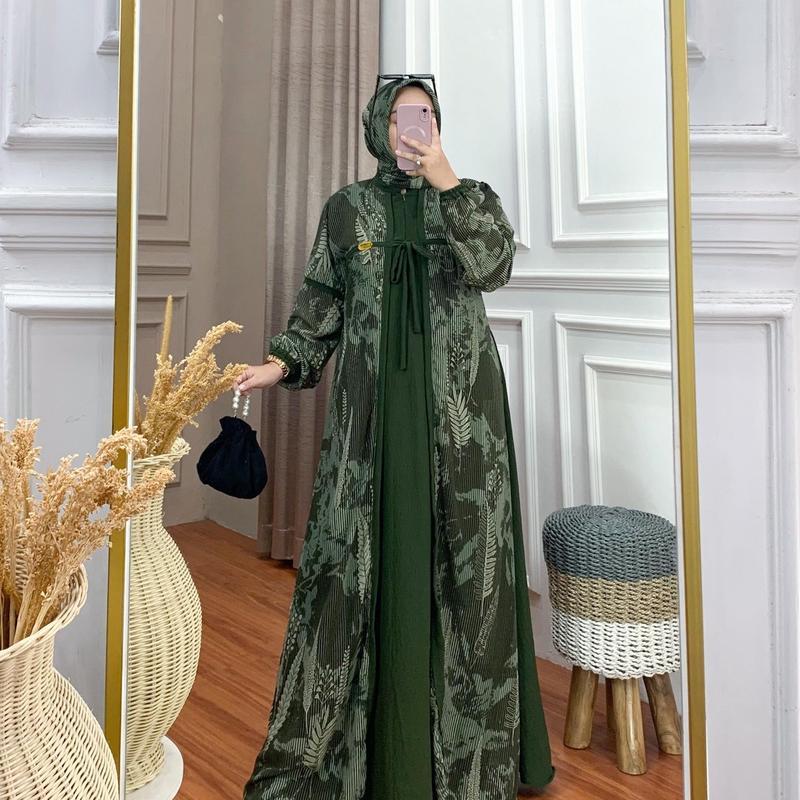 [7.7 BIG SALE] Gamis Shafira Set hijab Segiempat 4