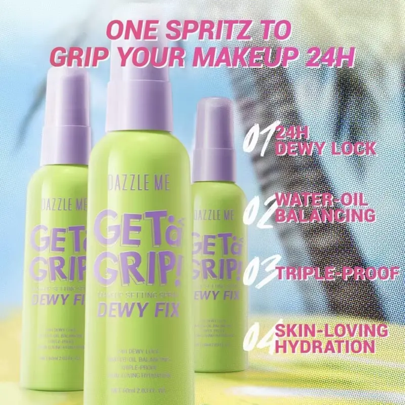 BestPrice- NEW DAZZLE ME Get a Grip Spray Makeup Setting-Dewy Fix 60ml Lasting Extract ... 5