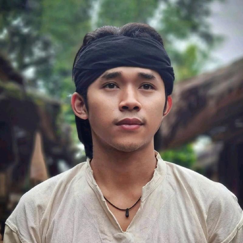 Iket kepala baduy warna hitam/black bahan katun tenunan baduy 3