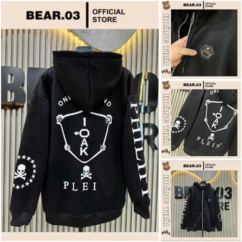 Product Introduction of ÁO KHOÁC PILPP HỌA TIẾT TIN SAU LƯNG , CHẤT NỈ MŨ 2 LỚP HOTREND NAM NỮ Hoodie Menswear 17