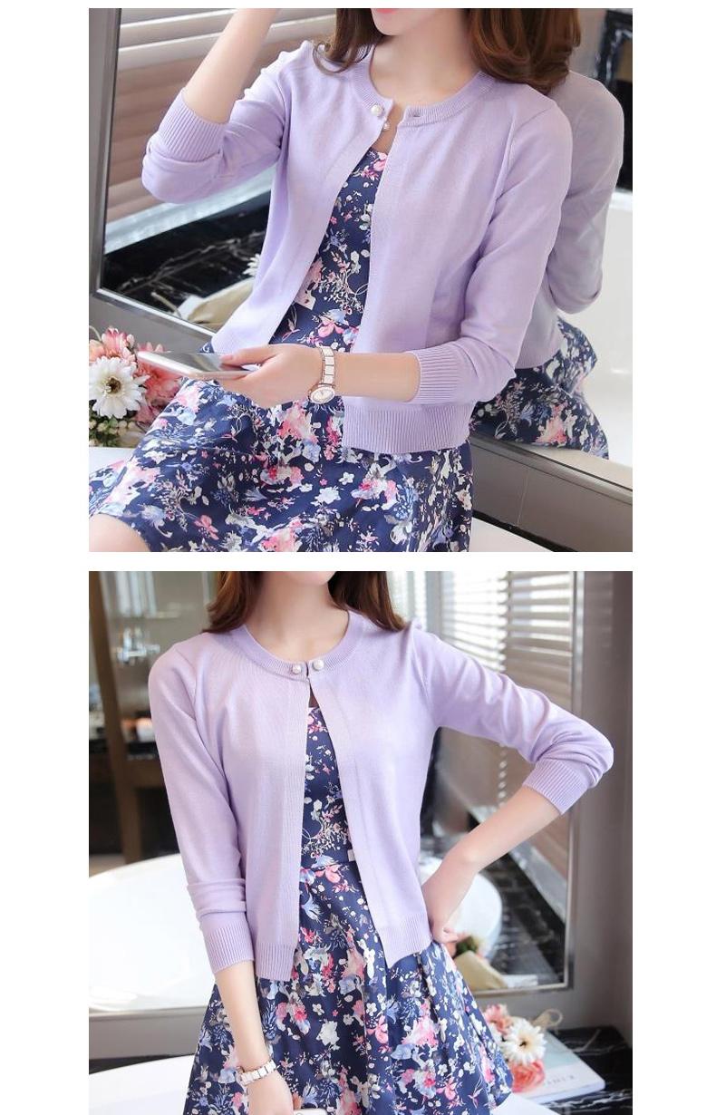Product Introduction of Knitted Cardigan Short Sunscreen Shawl Thin Coat Spring and Summer Women's Clothing Sweater Long Sleeve Air Conditioning Shirt Knitwear Womenswear Basic Knitting Tops 7