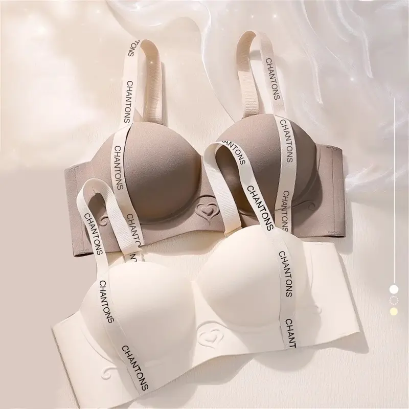 Đồ Lót Không Dây Nâng Ngực, Thiết Kế Liền Mạch 3D, Mềm Mại Và Thân Thiện Với Làn Da, Thoải Mái, Không đường May, Ngực Bên, Dây Đeo Chữ Cái, Áo Ngực 1