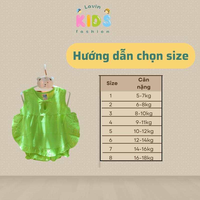 Product Introduction of Bộ đồ tole lanh mặc ở nhà mát mẻ xinh xắn cho bé gái size 5-14kg- màu trơn 0