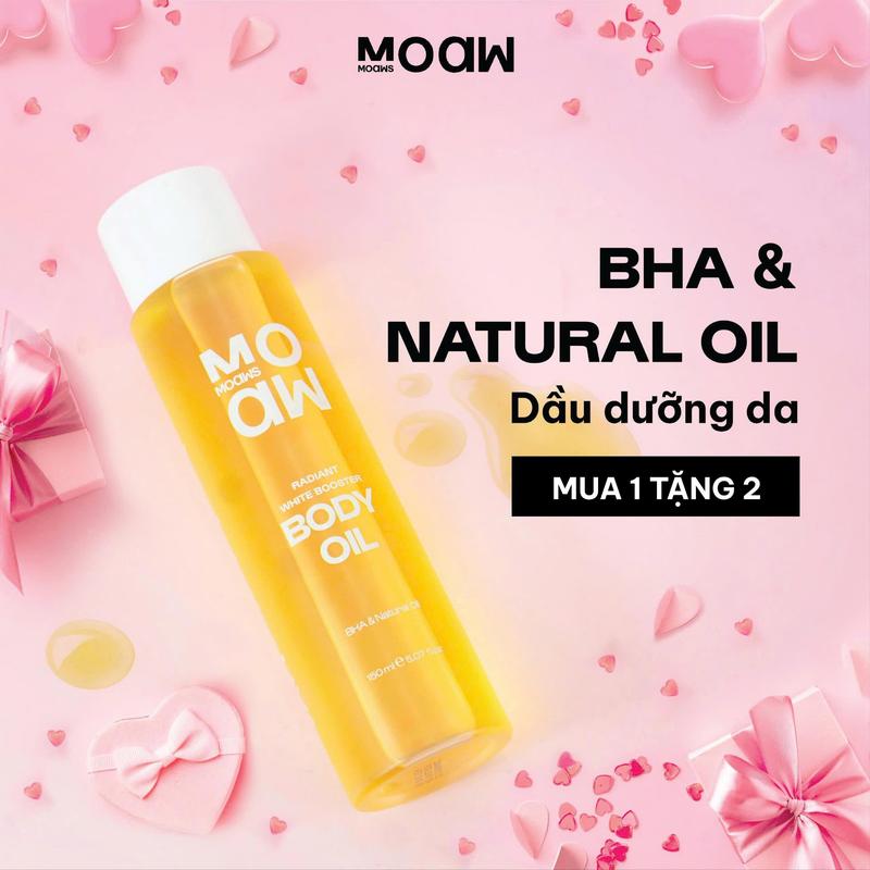   MUA 1 TẶNG 2  Dầu Tình Yêu Body Oil BHA MOAW MOAWS - Dầu Tình Yêu Dưỡng Da Hỗ Trợ Rạn Da Dưỡng Ẩm Da Body - Mềm Mướt Da - Dầu Mướt Da Để Đi Hẹn Hò - Dưỡng Da Trước Khi Yêu Cho Cặp Đôi - Dưỡng Thể Làm Đẹp Da Thâm Nam Nữ Women - Dầu Bodycare - IN 