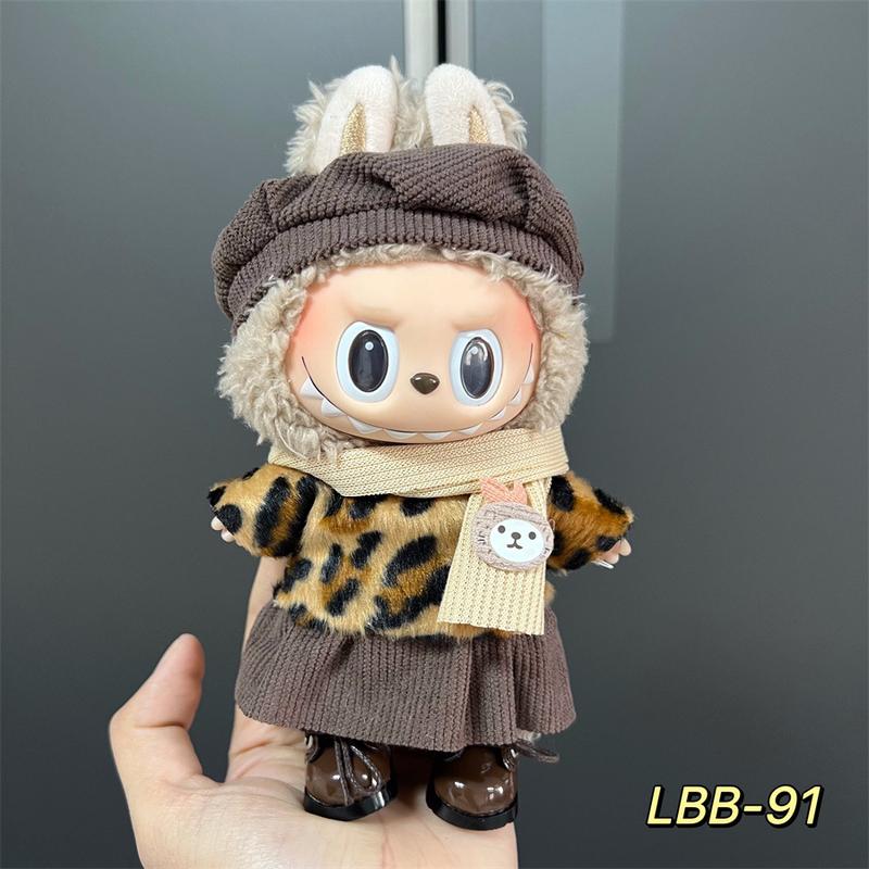 Product Introduction of Labubu Doll Clothes Vinyl Labubu 17cm Plush Toy Cute Dress-Up Casual Outfit Skirt Plush Toy Clothes 8