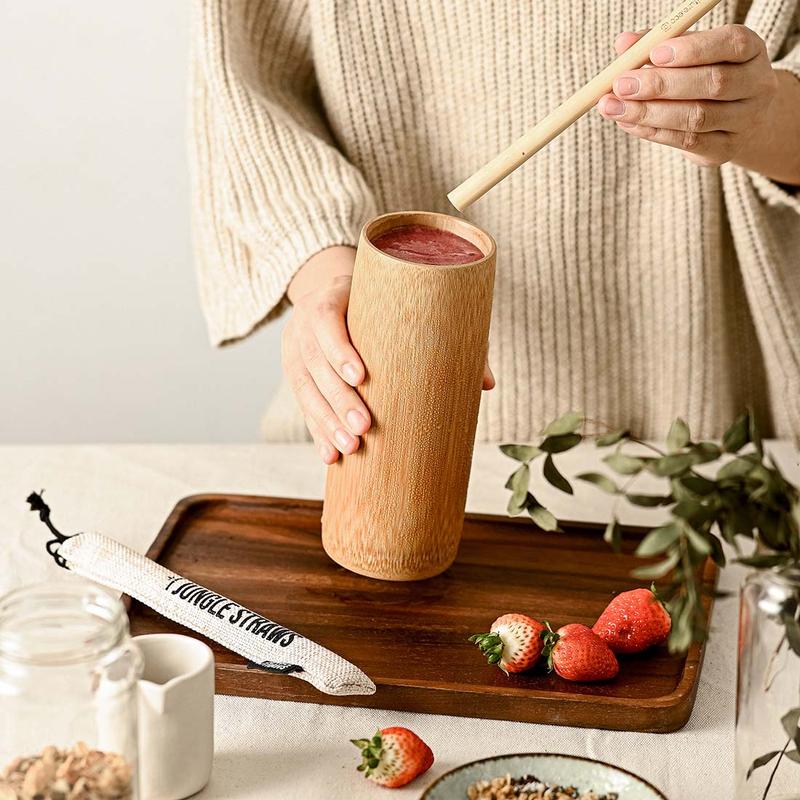 Natural Bamboo Drinking Cups Drinkware Handmade 4