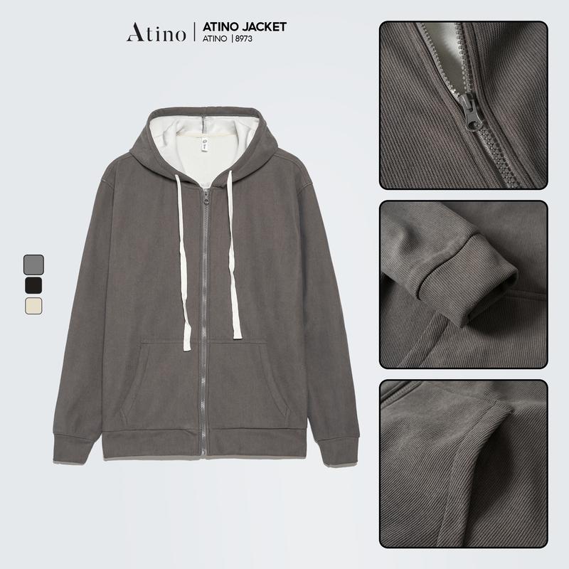 Áo Khoác Nam Lót Lông ATINO L.3.8973 VN Menswear Dài Tay Jacket Kem Blazer Ghi áo  khoác áo  dạ