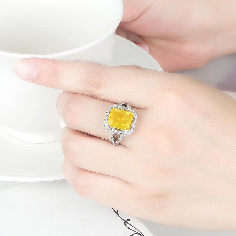 Product Introduction of Tik Tok Live Stream Rectangular Diamond Colored Gems Eardrops Stud Earrings Ring Hot Sale Square Pink Yellow Diamond Crystal Jewelry Suit sakuya  keychain gantungan  kunci bus  stop ganesha  keychain sonny  angel 11