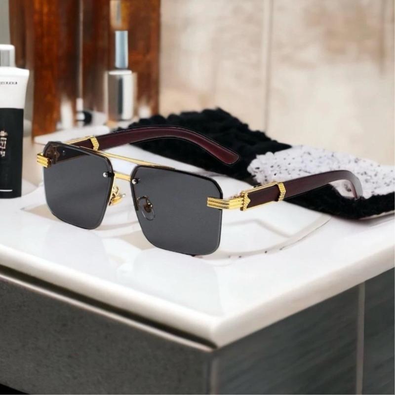 ( MUA 1 _TẶNG HỘP) KÍNH NAM GỌNG THIẾT KẾ VÂN GỖ chống tia UV400, phong cách Âu Mỹ - AB20 Mắt Kính Pin Hoa Cao Su Voi tổng tài