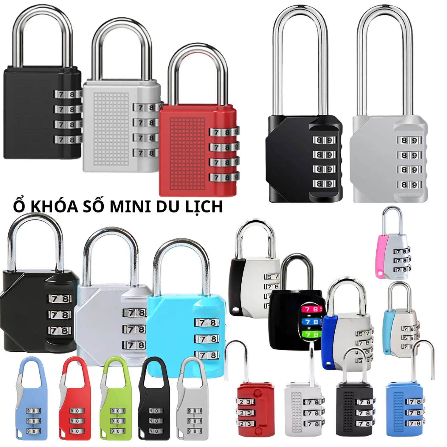 Ổ khóa số mini, khóa vali du lịch chống trộm
