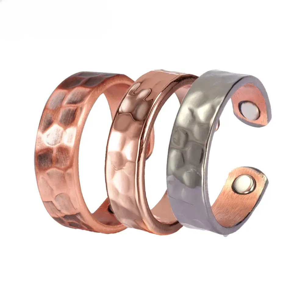 Ring Red Copper Magnetic Health Care Corrugated Ring Pure Copper Ring