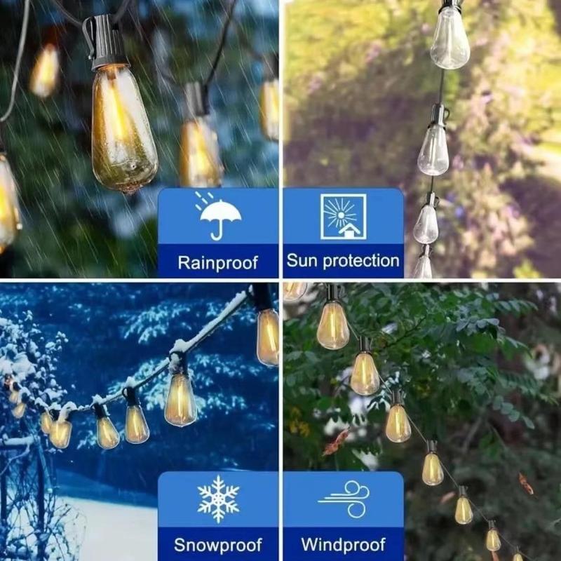 Product Introduction of Solar Powered Outdoor String Light, 1 Count Waterproof Garden String Light with Shatterproof Bulbs, Outdoor Light for Garden, Backyard, Patio 9