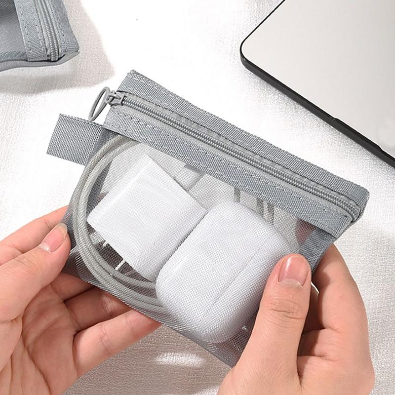 Toiletry Bag Transparent Cosmetic Bag With Zipper Mesh Mesh Pouch Toiletry Wash Bags Travel 6