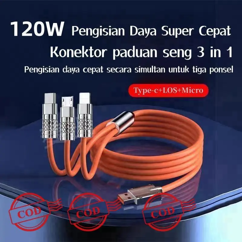 Promo Ramadhan Promo Charger 35W + Kabel Data 3 in 1, Pengisian Daya Cepat 6A, Kompatibel dengan Micro, Type C, Lightning, Kabel Premium Anti Kendur, Pengisian Cepat dan Stabil cable /handphone ugreen 2