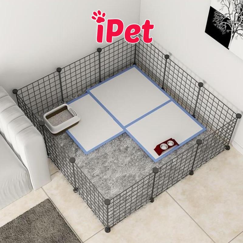 Chuồng quây, Chuồng ghép chó mèo 12 tấm lưới sắt (tặng 24 chốt nối) - iPet Shop