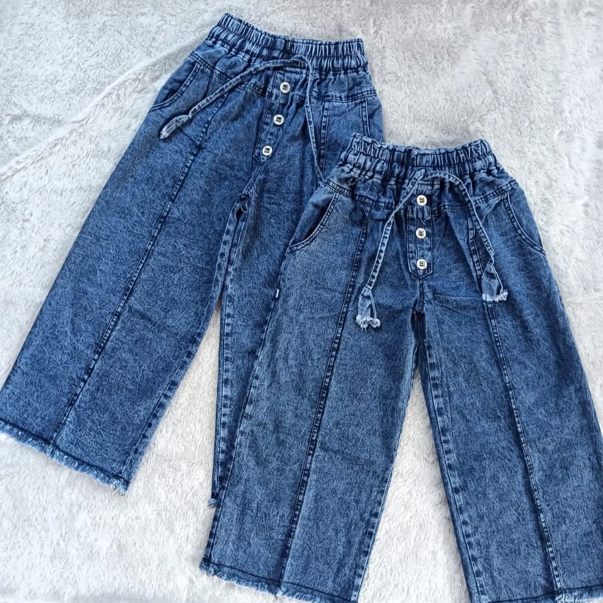 Celana Kulot Anak jeans polos Usia 6-13 Tahun