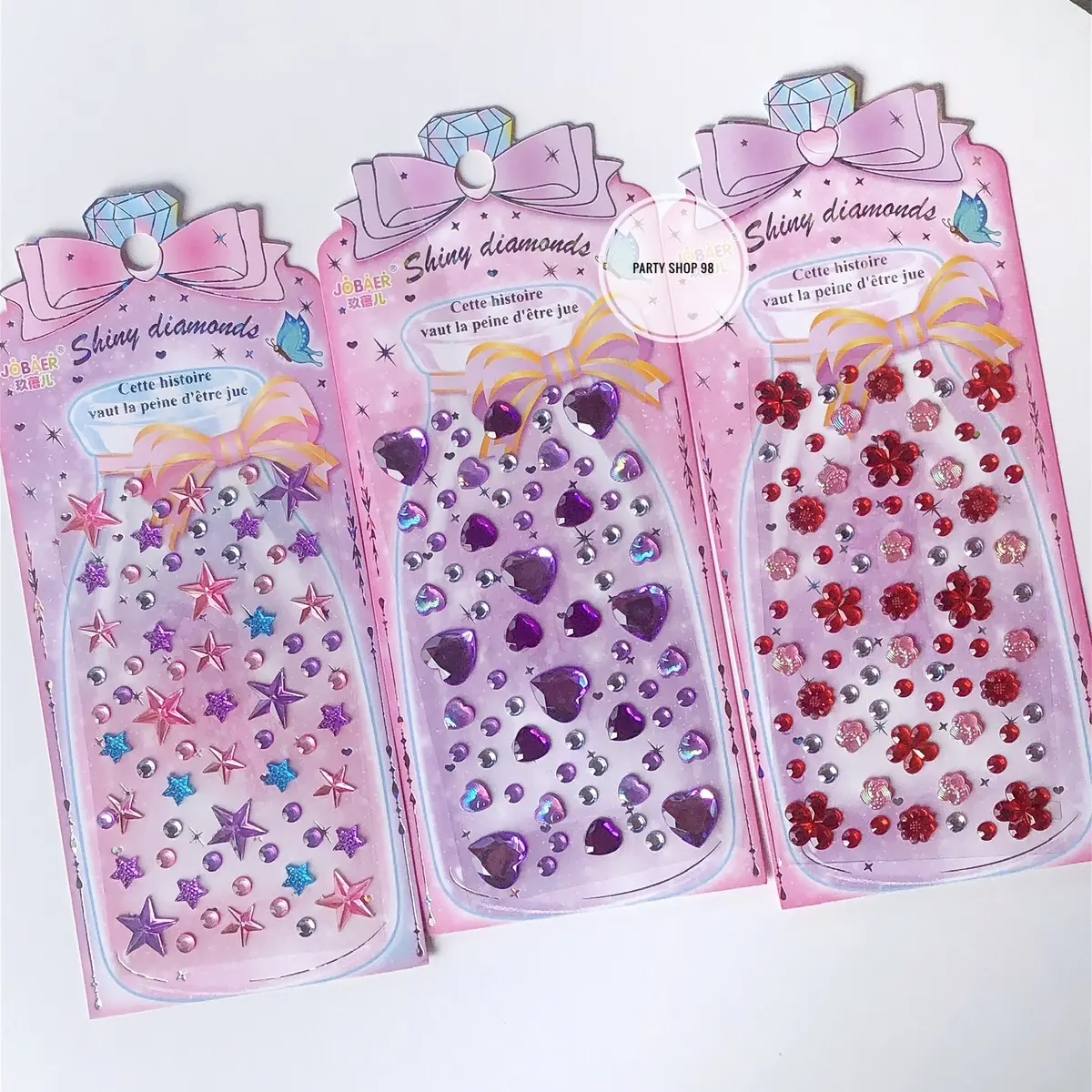 STICKER JEWEL 3D DIAMOND / STICKER MANIK BENTUK LOVE-BINTANG-BUNGA Paper