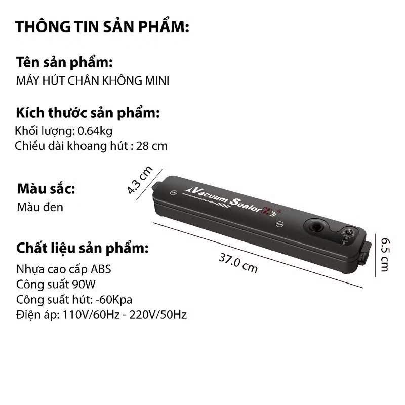 Máy Hút Chân Không Thực Phẩm, Máy Hàn Miệng Túi, Tặng Kèm 10 Túi Hút, Dụng Cụ Nhà Bếp Bảo Hành 12 Tháng 2