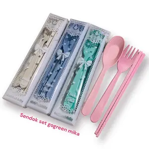 Isi 50 pcs sendok gogreen mika souvenir murah bermanfaat Kotak Plastik Kitchenware
