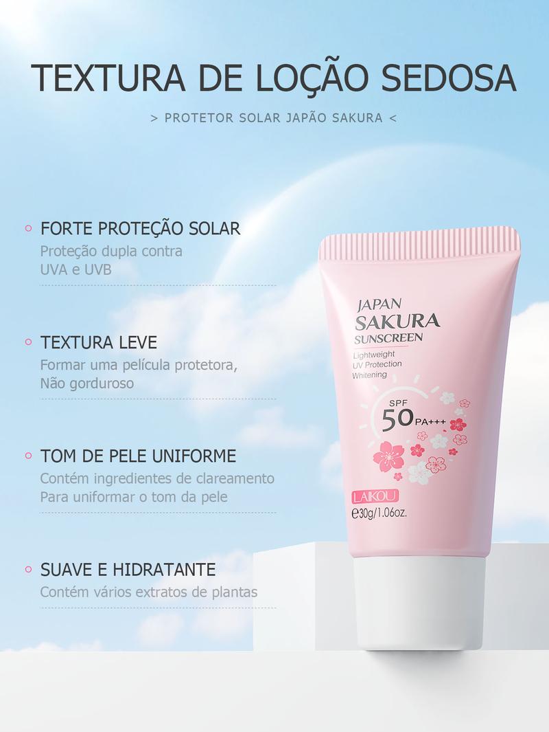 Product Introduction of LAIKOU Anti Sun Pollution Sakura Sunscreen 30g - Anti Blue Light Dust Proof SPF50 PA+++ UVA UVB Protection Sun Cream For Unisex Users - For Face & Body Skin Best Gifts On Mother's Day Valentines Day Facial Flower 17