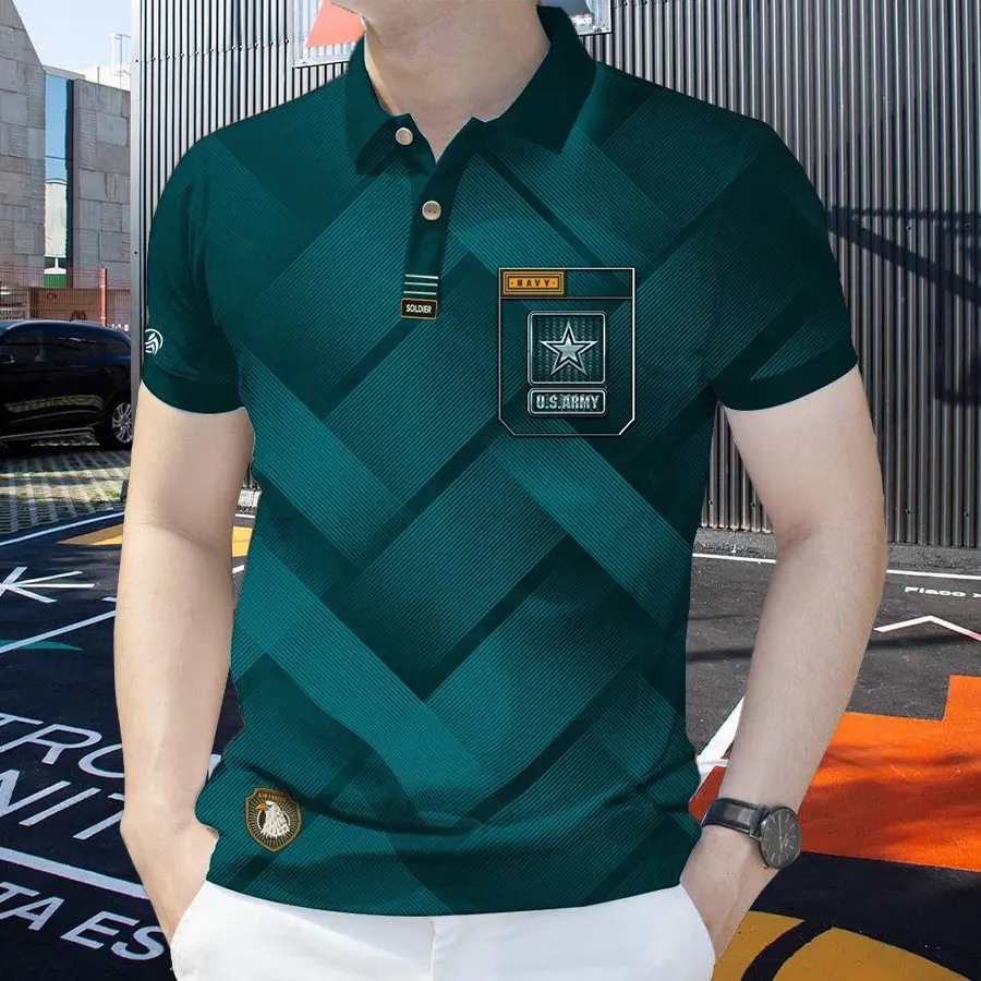Men's Polo Shirt, Casual and Fashionable, Suitable for Office Events and Parties, 3D Printed Checkered Pattern, Short Sleeve Menswear Shirt