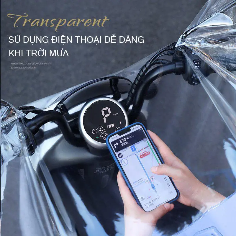 [Hàng Loại 1] Áo Mưa Xe Máy Trong Suốt Cho Mẹ Và Bé, Chất Lượng Cao, Có Bảo Vệ Nước Hai Vành 5
