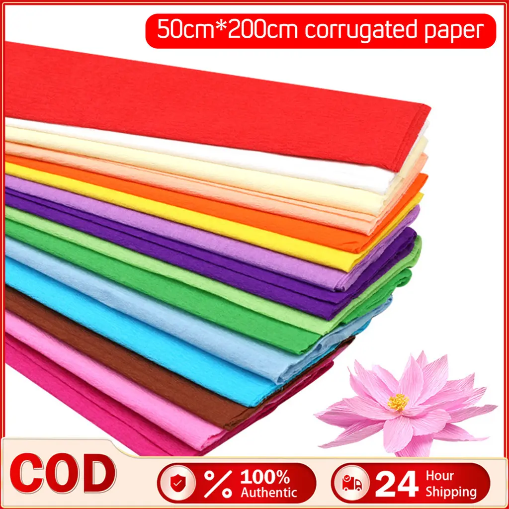 1PC Colored Crepe Paper Roll Origami Crinkled Crepe Paper Craft DIY ...