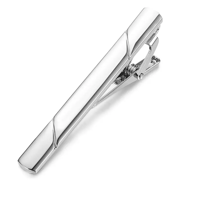 2025 New 1/4Pcs Men's Premium Solid Tie Clips - Stainless Steel Business Formal Necktie Clamps for Wedding Office Meeting Gift Sleek Matte/Polished Finish Classic Design 3