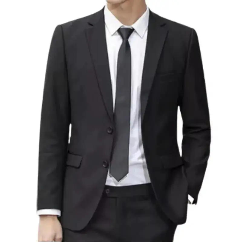 Forzie Jas Formal Blazer Pria Hitam Jas Wisuda Jas Santri Blazer Kuliah Jas Pesta Jas Cowok Jas Korea Almamater Sekolah Jas Kerja Jas Kantor Jas Casual Santai Slim-fitting Polos Hitam Semi Slim Fit Pengantin Panjang Keren Celana Setelan