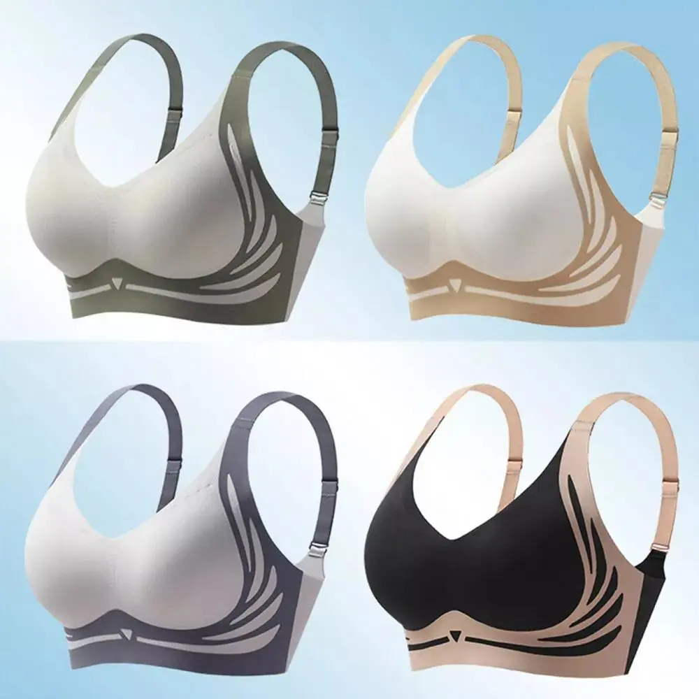Super Gather Wireless Push-up Bra Women Soft Support Adjustable Bra Seamless Comfortable Bra For Summer Nylon Womenswear