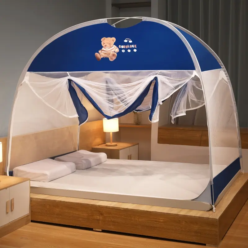 2024 New U-Shaped Household Bed Mosquito Net 100/120/150/180cm 1pc Cartoon Pattern Installation-free Foldable Mosquito Net
