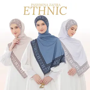 Zoefy - Pashmina Zafira Ethnic Series Jersey Printing Motif Bunga Kerudung Syal