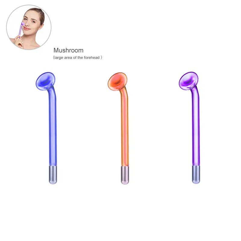 High Frequency Electrotherapy Wand Mushroom Facial Body Glass Electrode HF  Tubes Neon Argon Violet Skin Care Tool