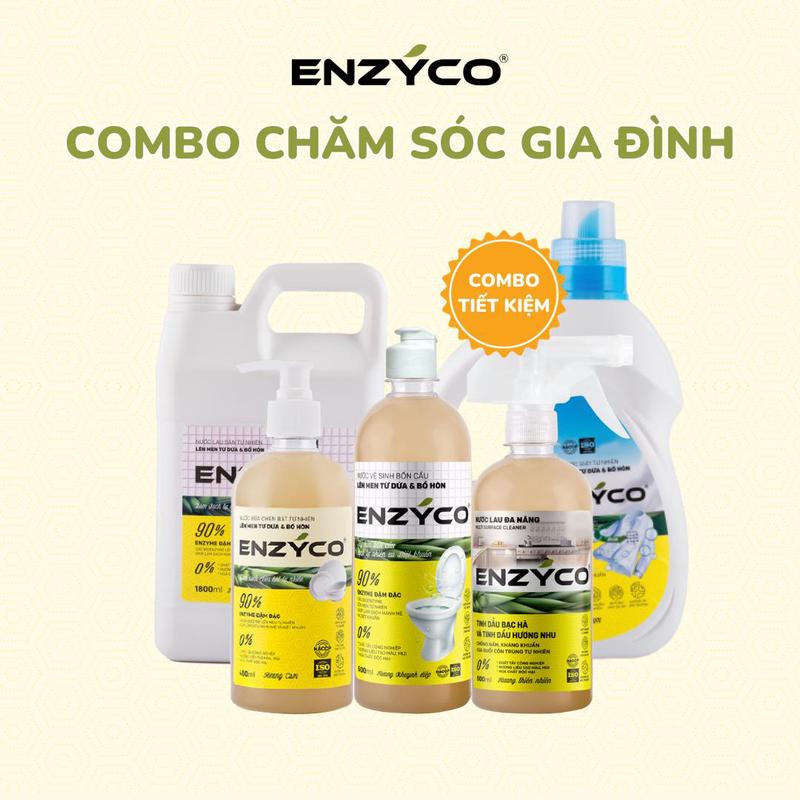 COMBO Làm Sạch SẠCH THƠM – BỘ 5 SẢN PHẨM ENZYCO nuoc  ruachen