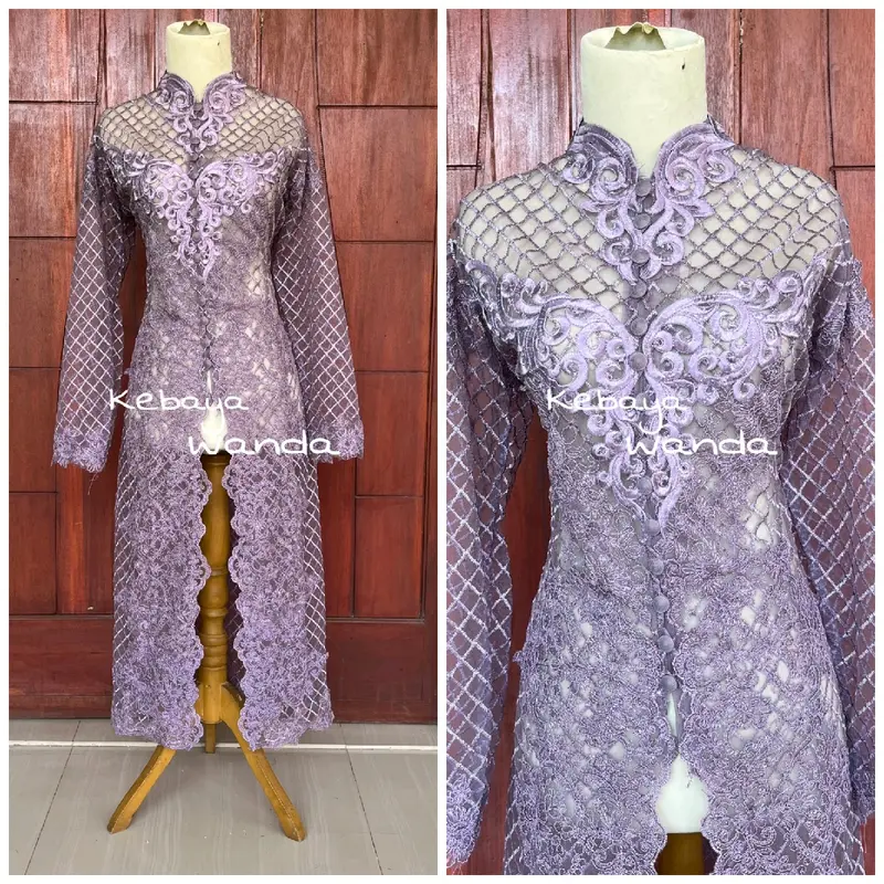 Ready Kebaya Akad Kotak Tanpa Payet / Kebaya Ibu Besan / Gaun Pengantin 7