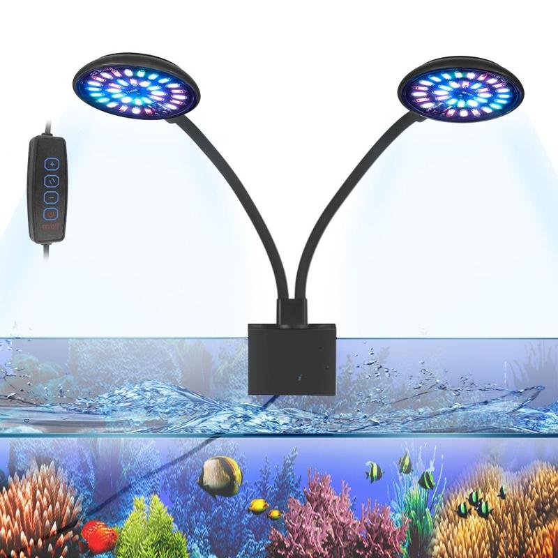Easy To Install USB DC5V Fish Tank Clip Lamp Full Spectrum Adjustable Angle Fish Tank LED Light 3 Modes Of Light Color Adjustable Brightness Algae Lamp Algae 1