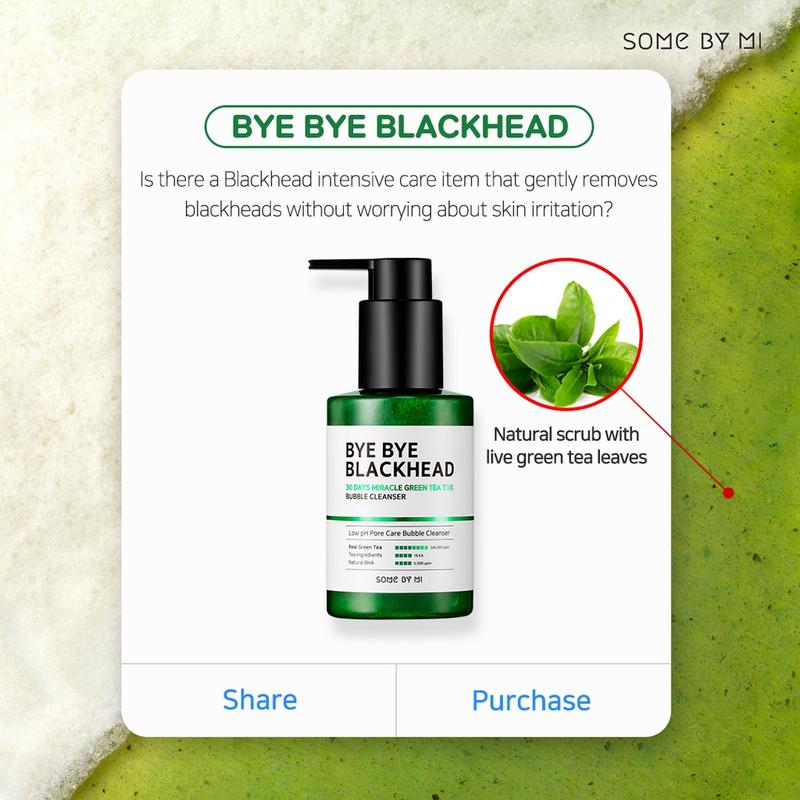 SOME BY MI Bye Bye Blackhead Green Tea Tox Bubble Mask Facial Cleanser 120g 5