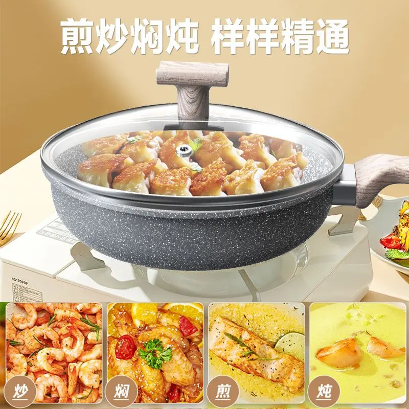 Chảo Rán Bằng Đá Y Tế Chảo Chống Dính, Gia Dụng, Đa Năng, Thích Hợp Để Làm Bánh Kếp, Bếp Cảm Ứng Và Bếp Gas, Thông Dụng, Để Làm Trứng Tráng, Bít Tết Và Các Món Nướng 2