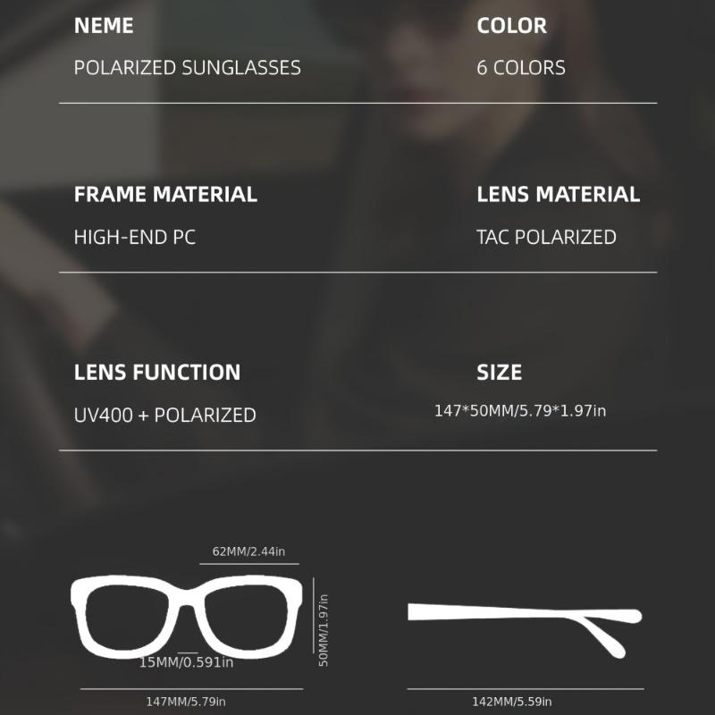 KDEAM Polarized Square Fashion Glasses for Men - Protection, Comfortable 3D Nose Pad, Durable PC Frame & Polarized Lenses, Ideal for Fishing, Driving & Outdoor Activities, Black with Red Accents 1