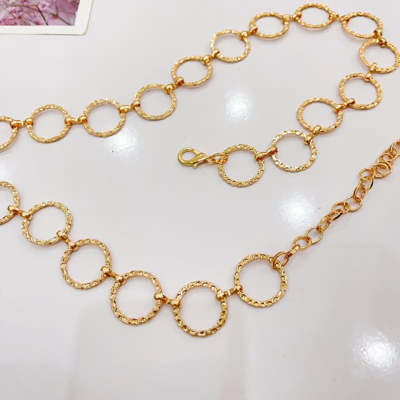 Thắt Lưng Váy Xích Tròn Sần Chất Kim Loại, Bản 2cm, Freesize Dùng Phối Váy Nữ -H&T SHOP 6