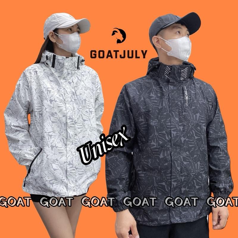 Áo Khoác Gió Hoạ Tiết Cổ Đứng Nhiều Mầu Nam Nữ 2 lớp GOAT | tráng bạc, chống nước, chống gió, ngăn tia UV, đi phượt Menswear Baggy Jacket Cổ Cao Nón