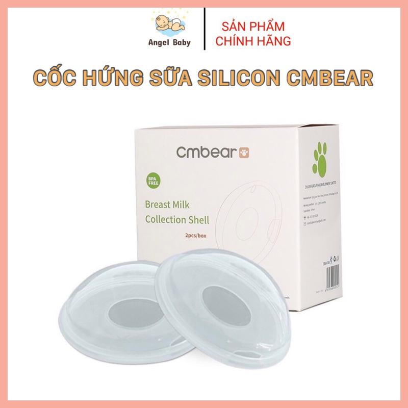 Hộp 2 Phễu Hứng Sữa Cmbear Cao Cấp, Cốc Hứng Sữa Silicon An Toàn Cho Mẹ Khi Đi Ra Ngoài