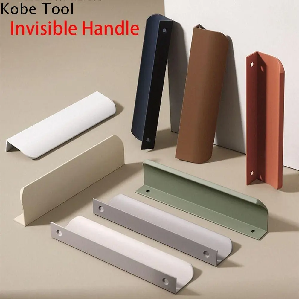 Fashion Aluminum Alloy Invisible Door Handle Hidden Furniture Door Knobs Hardware Multifunctional Drawer Pulls Handle Cupboard